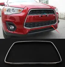 For Mitsubishi ASX Outlander Sport 2013 2014 2015 ABS Chrome Front Center Grille Grill Frame Cover 1pcs NEW !! abs chrome front grille grill cover trim ring auto exterior accessories 6402a313 for mitsubishi asx 2013 2015