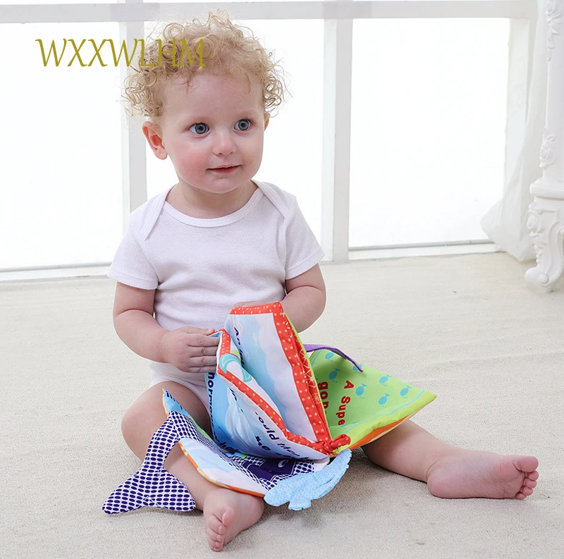 Whale Sea World 3D Cognition Baby Cloth Book Stuffed Plush Baby Toys Baby Cloth book