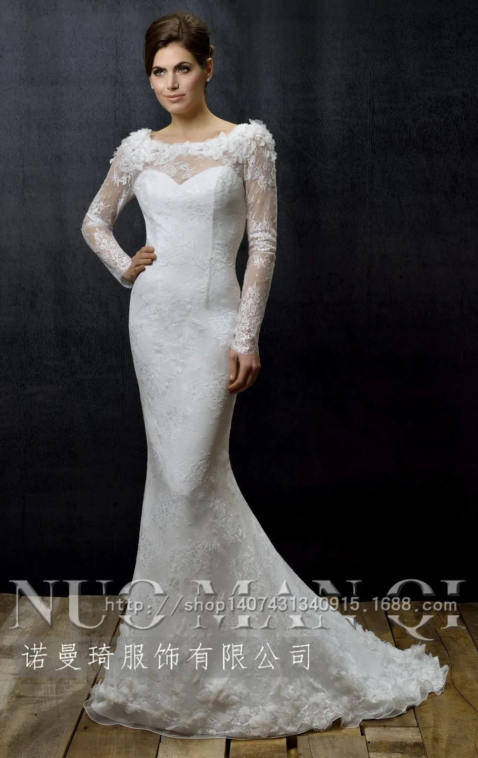 2015 новый фирменный стиль платье рыбий хвост кружева оптовая Корейской невесты свадебное платье на заказ