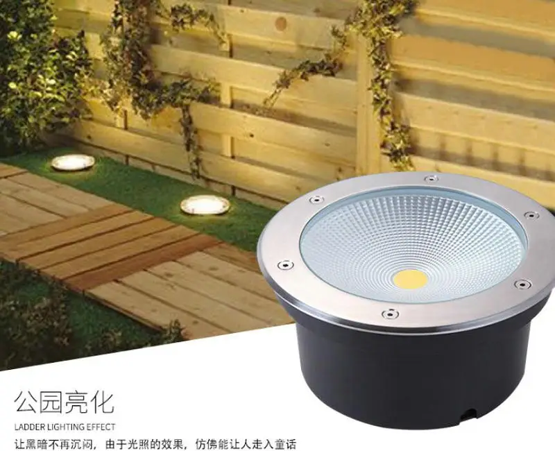 Conduziu a Luz Lâmpada de Assoalho ao ar Subterrânea Livre Chão Rodada Jardim Caminho Enterrado Quintal Paisagem Local 85 -265v Ip68 20w 30w Cob 10 Luzes e Iluminação