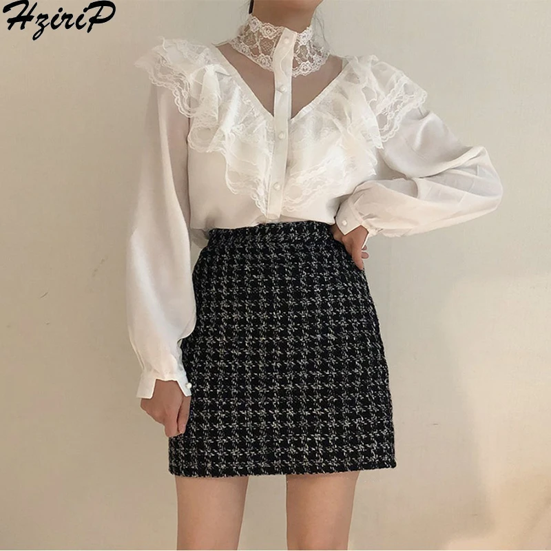 

HziriP Women Sweet Shirts 2019 Autumn Spring Pearls Wild Fashion Solid Slim Loose Casual Simple Women Office Lady Tops Sexy
