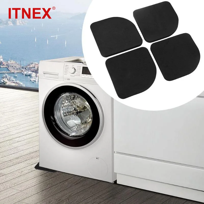 

ITNEX 4pcs Washing Machine Anti Vibration Pad Shock Proof Non Slip Foot Feet Refrigerator Floor Furniture Protectors Mat