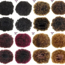 Девушки шоу синтетические " пышные афро короткие кудрявый шиньон волос булочка конский хвост обертывание шнурок шиньон поддельные волосы для наращивания