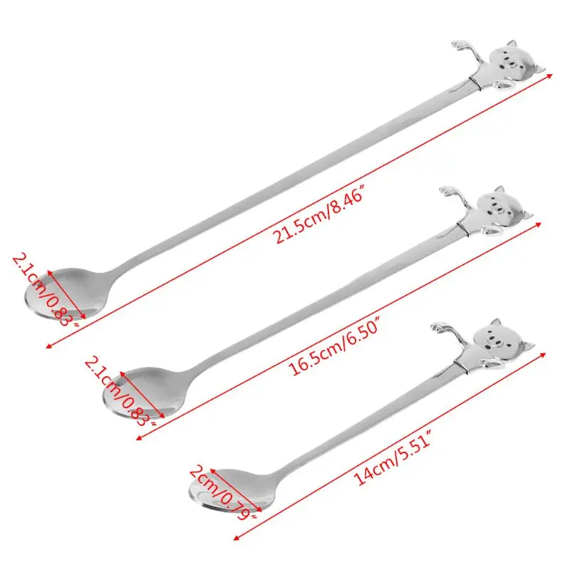 1 шт., нержавеющая сталь, милая поросенок, чайная ложка с длинной ручкой, ложка для смешивания кофейных напитков, посуда, инструменты для питья, подвесной кухонный гаджет