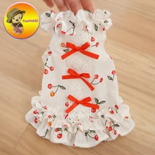 Hand Made Spring Summer Dog Dress Dresses Pet Jean Skirt Skirts cat Clothing Supplies S M L Dog Pet Apparel Personalize Design