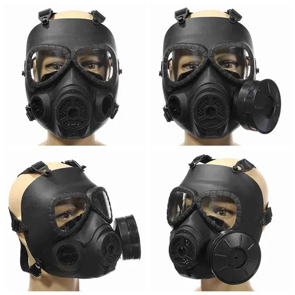 

FGHGF Tactical Head Masks Resin Full Face Fog Fan For CS Wargame Airsoft Paintball Dummy Gas Mask with Fan Cosplay Protection
