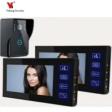 Yobang Security Video intercom Doorbell System Handset doorbell with touch button 1-camera 2-monitor Night Vision door intercom