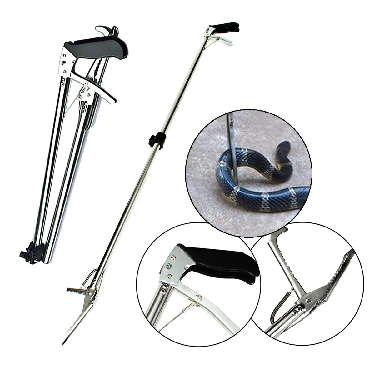 Upinva Aluminum Alloy 47 Inch Snake Clamp Grabber Tongs