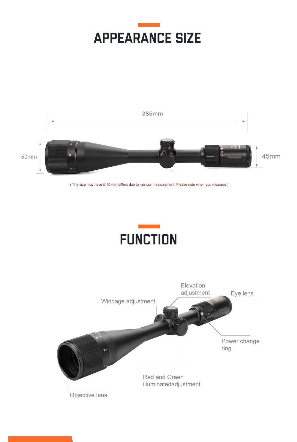 LUGER оптический прицел Conquest 4-16X50 AOMC зеленый красный точечный запирающий открытый стрельба прицел снайперской винтовки Коллиматорный прицел