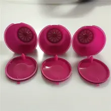 3Pcs Home Use Brown Reusable Coffee Capsule Plastic Refillable Compatible Filter Baskets Soft Capsules Purple