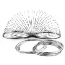 

100 Loops Silver Plated Round Memory Beading Steel Wire for DIY Cuff Bangle Bracelet Making Jewelry Findings Craft 60mm Dia.