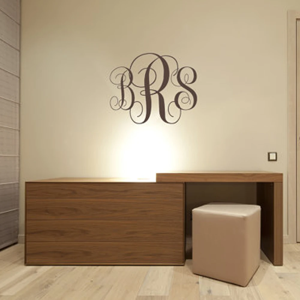 Monogram Wall Decal Personalized Initials College Dorm Room Monogrammed