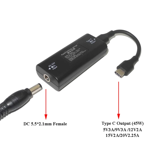 Dc Power Adapter Connector Converter 5 5 2 1mm Female To USB Type C 