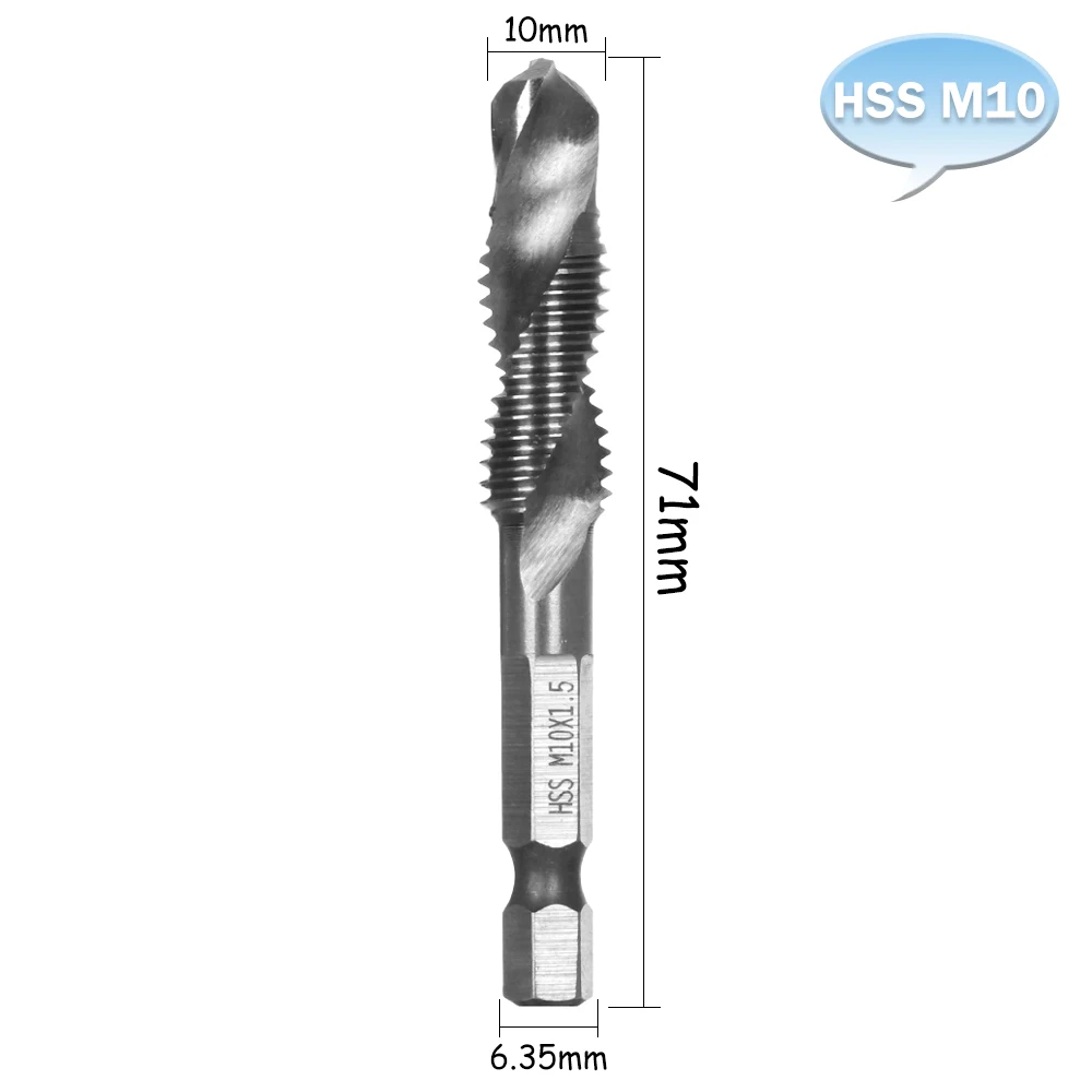 1 шт. M3-M10 сверла с винтовым краном Hss краны Зенковка Deburr набор метрических комбинированных бит Высокоскоростная сталь 1/4 в быстросменный шестигранный