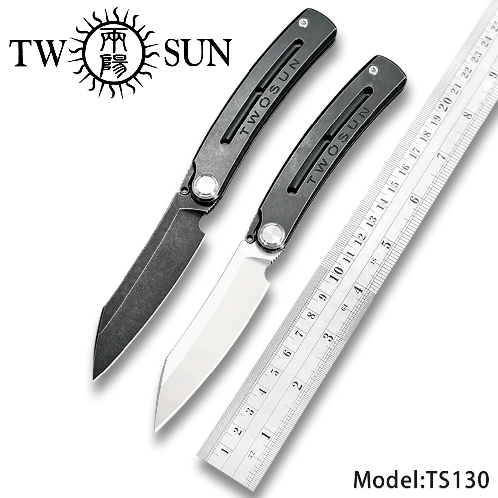 

TWOSUN M390 Pocket Folding Knife camping knife hunting knife camping knife outdoor survival tool EDC SLIP JOINT Titanium TS130