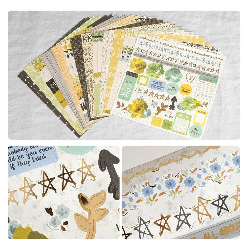 

24pcs 12 Inch DIY Photo Albums Retro Paper Pack Packaging Scrapbooking Card Making Background Paper Nice Base Paper Collection