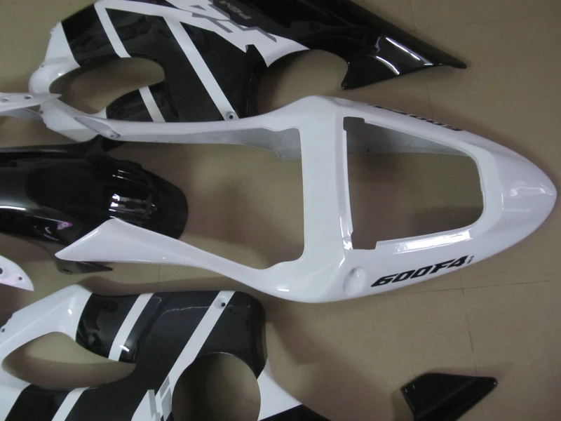 Комплект пластиковых обтекателей для HONDA CBR 600 F4i 2001 2002 2003 черные белые Обтекатели