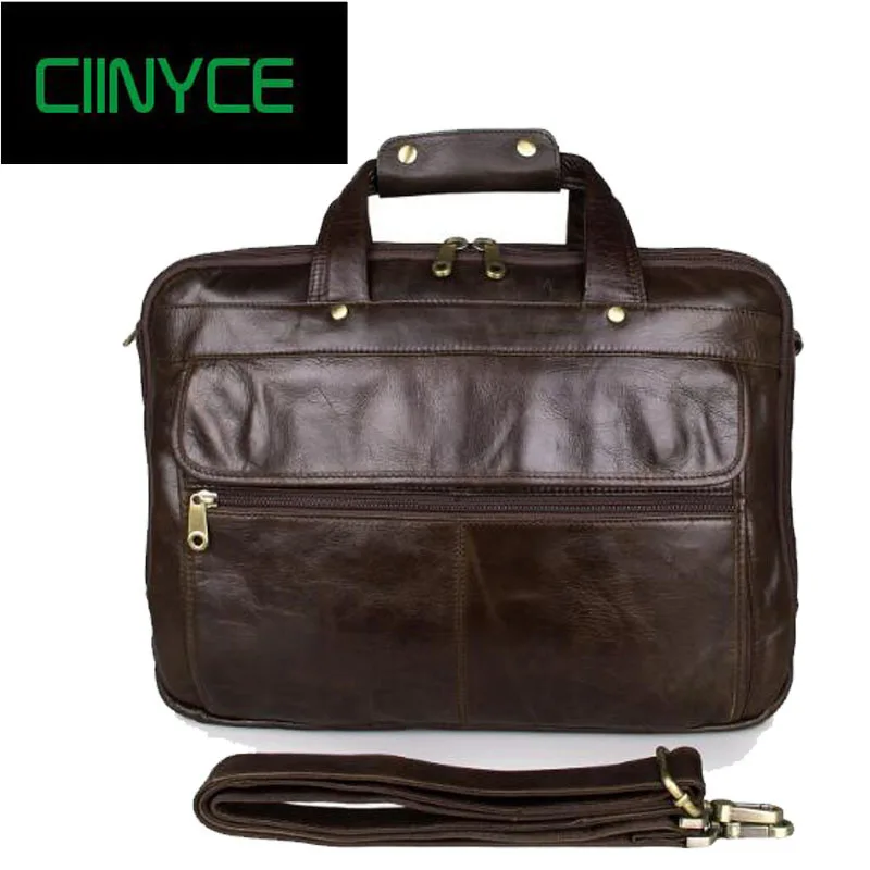 

Men Genuine Leather Coffe/black Male Retro Oil Wax Cowhide Vintage Business Travel Handbag Laptop 15 inch Tote Briefcase Bag