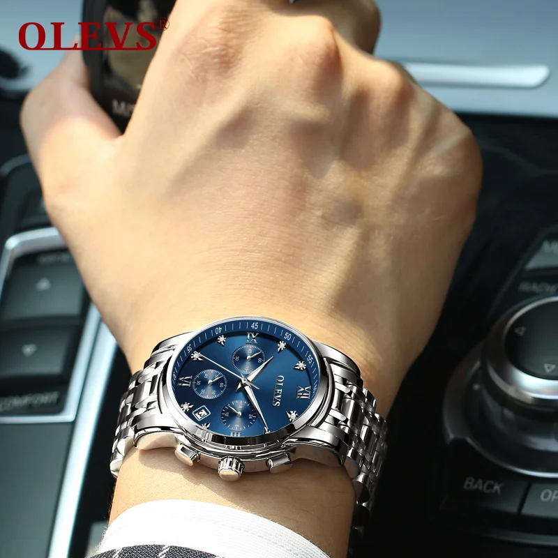Olevs Relogio Masculino Luxury Date Waterproof Watches-Men'S Wrist Watches Chronograph Luminous Han
