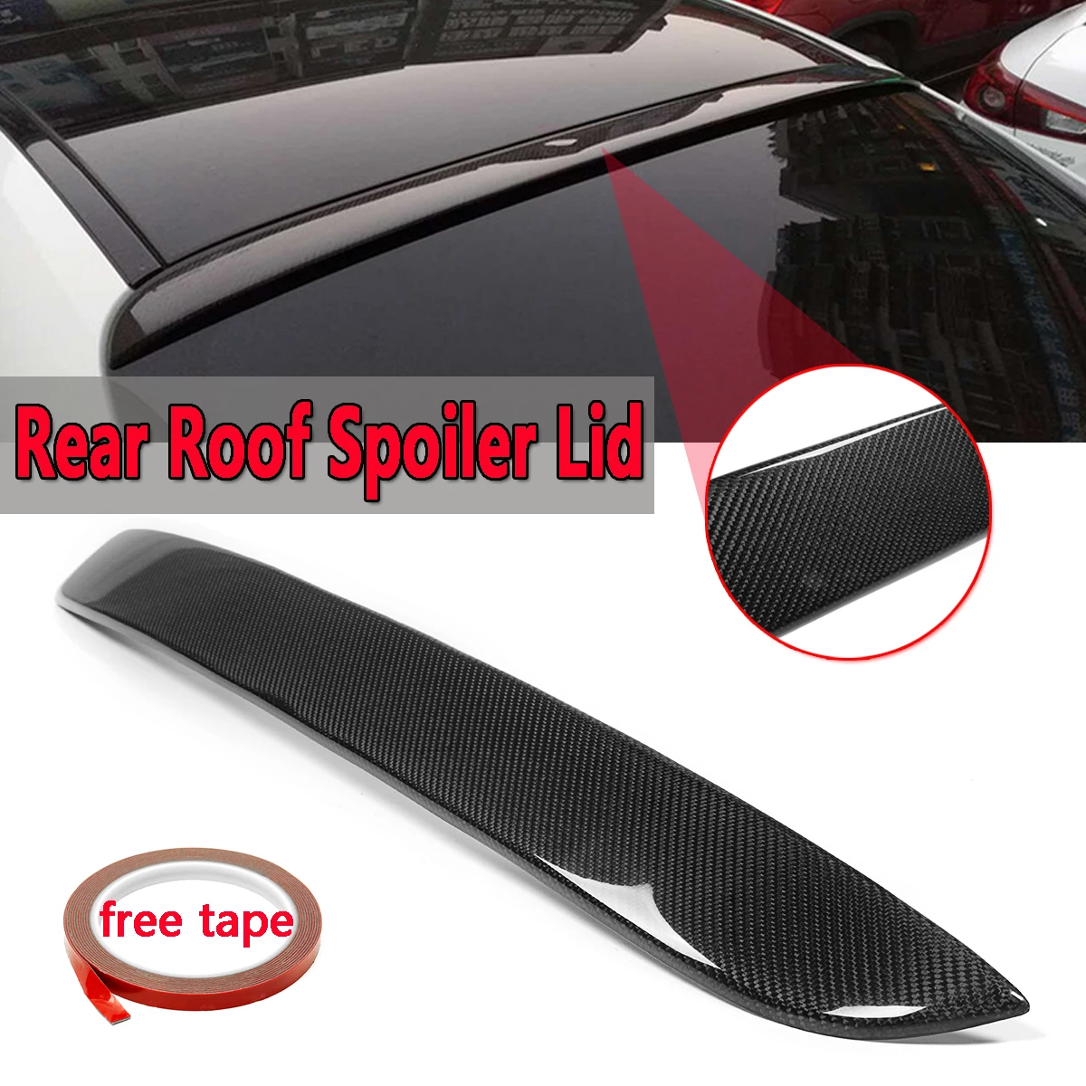 

High Quality Car Real Carbon Fiber Rear Roof Spoiler Wing Lid For Mercedes For Benz W205 C300 C400 C63 2015-17 Rear Wing Spoiler