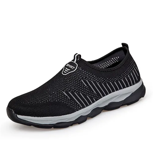 MAISMODA, прогулочная обувь для мужчин и женщин, без шнуровки, уличные треккинговые беговые кроссовки, сетчатые дышащие Дешевые Пары YL588 - Color: Black