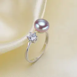 925 стерлингового серебра жемчуг безымянный палец кольцо великолепный Регулируемая кольцо ювелирных изделий Запчасти арматура аксессуары