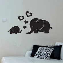 Милый слон сердца декор на стены с персонажами мультфильмов искусство детская комната 3D сделай сам акриловая зеркальная Настенная Наклейка Гостиная декоративный для детской комнаты наклейки