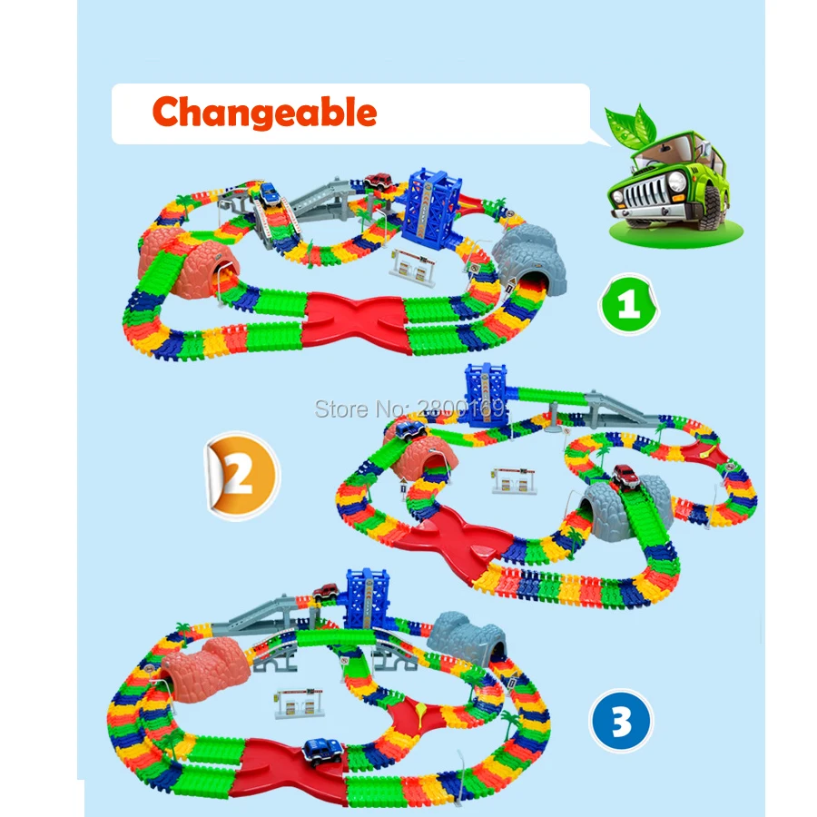 Подстаканник DIY Flex гоночная трасса создание дороги Делюкс более 288 частей гибкий трек игровой набор с аксессуарами железнодорожные вагоны игрушки