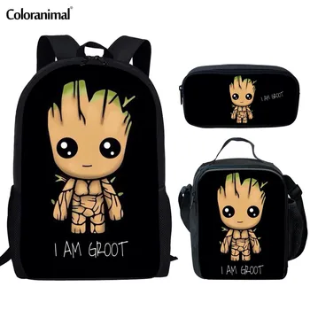 

Coloranimal Schoolbag for Children Teenager Girl Boy Daily Backpack Cartoon Groot Printed Bookbag I AM Groot Shoulder Daypack