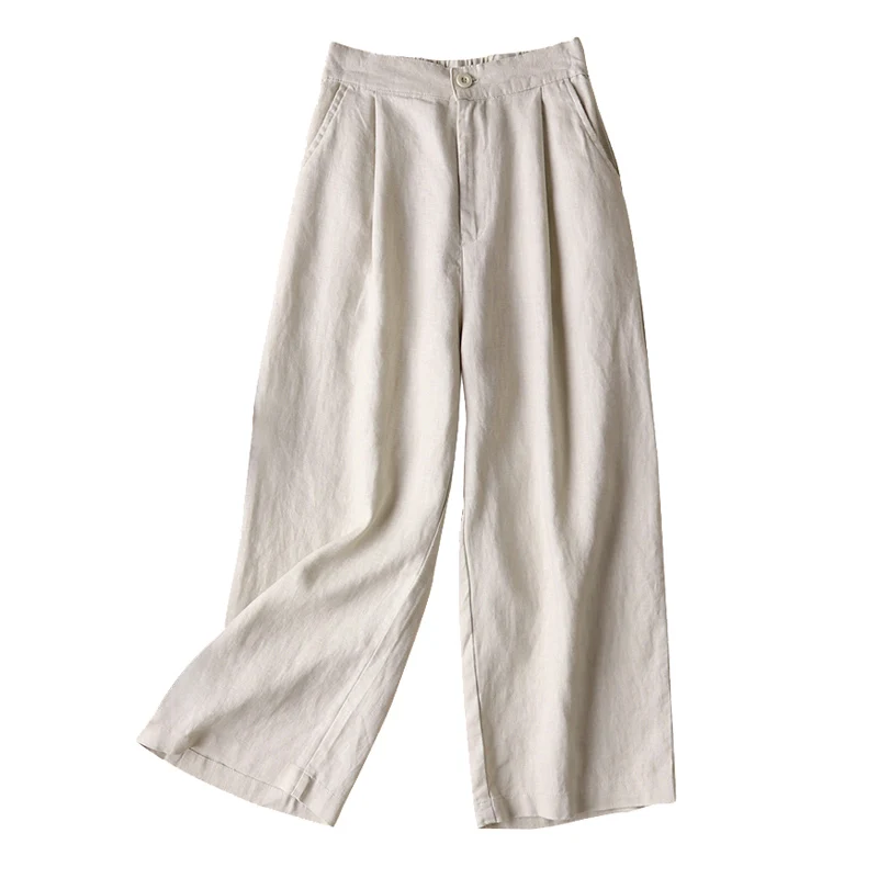 

Women Thin Casual Pants Cotton Linen Loose Home Female Trousers for Spring QL Sale