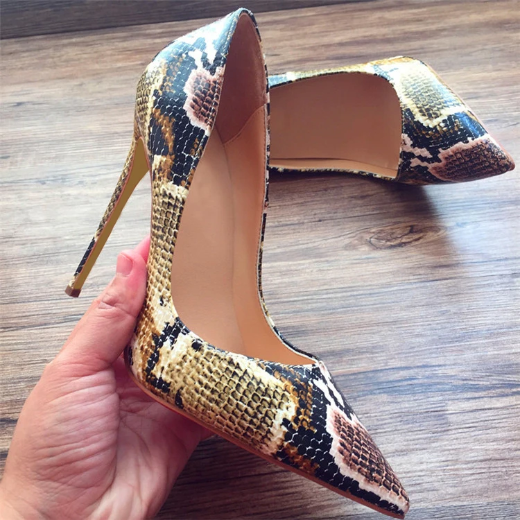 

2019 Women Pumps Snake Shoes Woman Pointed Toe High Heels Shoes Luxury Designer Wedding Bridal Shoes Sexy High Heels 35-44