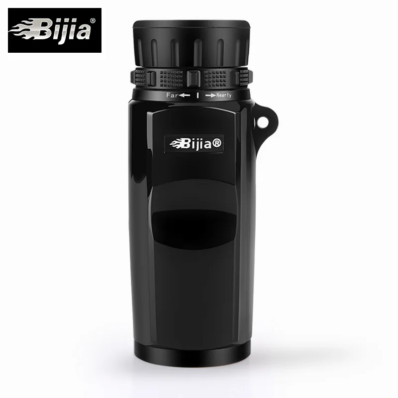 BIJIA 10X32 HD монокуляр телескоп Оптическое стекло высокой мощности бинокль шпионское стекло LLL ночное видение для туризма подарки кемпинг - Цвет: Black