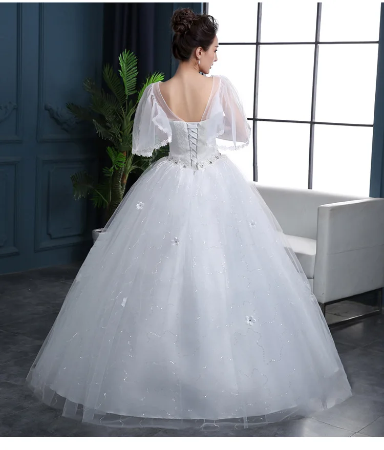 YC003# белое свадебное платье на шнуровке, бальное платье,, дешевые платья для невесты, замужней и беременной, Новинка весна-лето