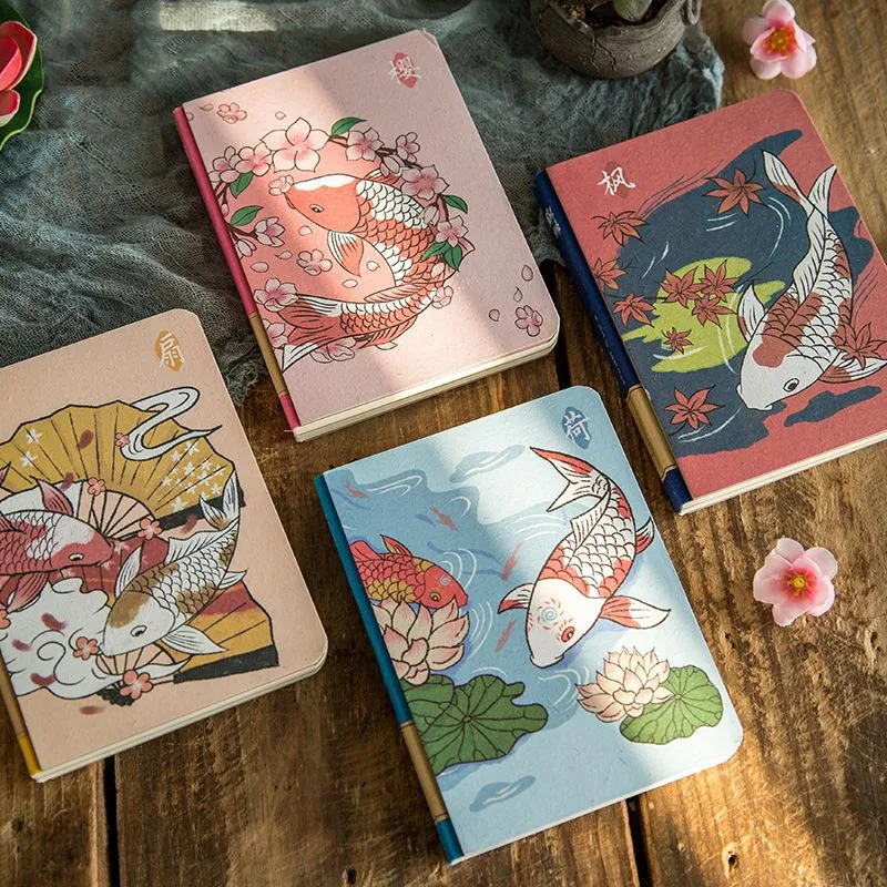 

Cute Japanese "Koi Fish" Notebook Album Travel Sketchbook Stationery Planner Journal Daily Memo Notepad Agenda Book Student Gift