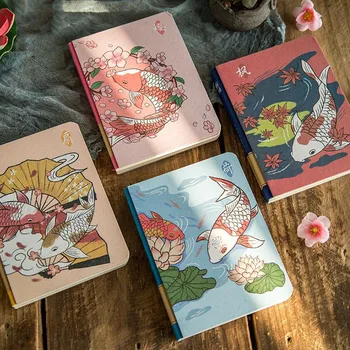 

Cute Japanese "Koi Fish" Notebook Album Travel Sketchbook Stationery Planner Journal Daily Memo Notepad Agenda Book Student Gift