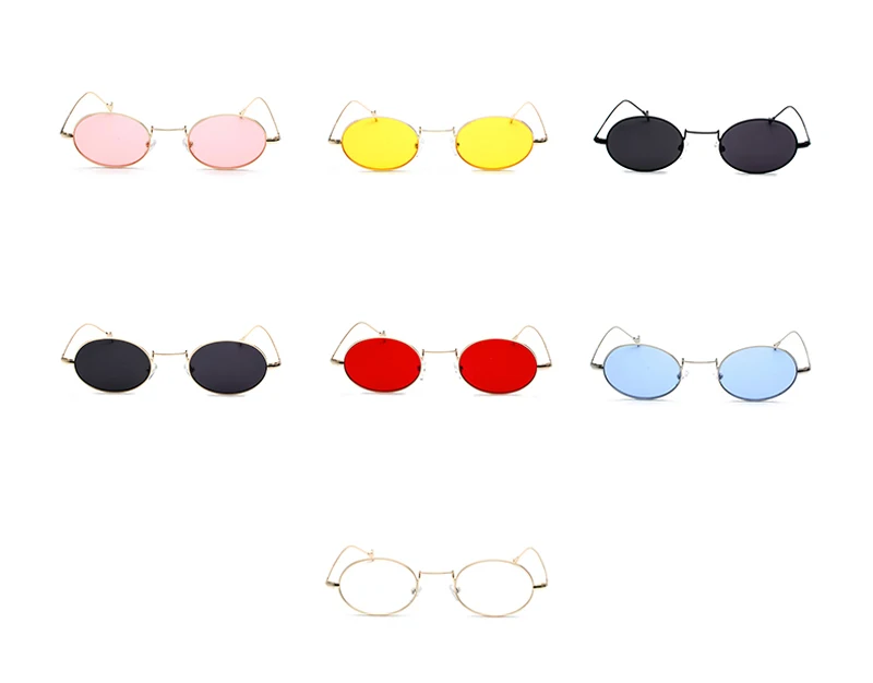 Peekaboo маленькие овальные солнцезащитные очки мужские Ретро металлическая оправа черные Розовые Желтые синие красные солнцезащитные очки для женщин uv400