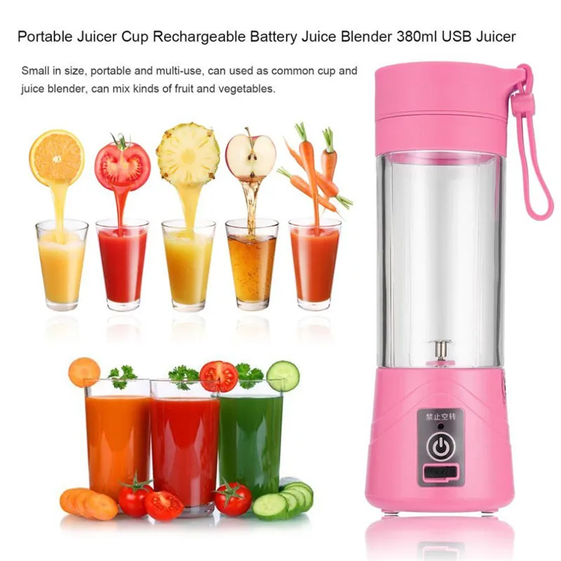 

380ml Portable mini Blender bottle Electric Juicer Cup Blender Bottle USB Rechargeable Mini Juice Maker Cup Mixer Usb Blender