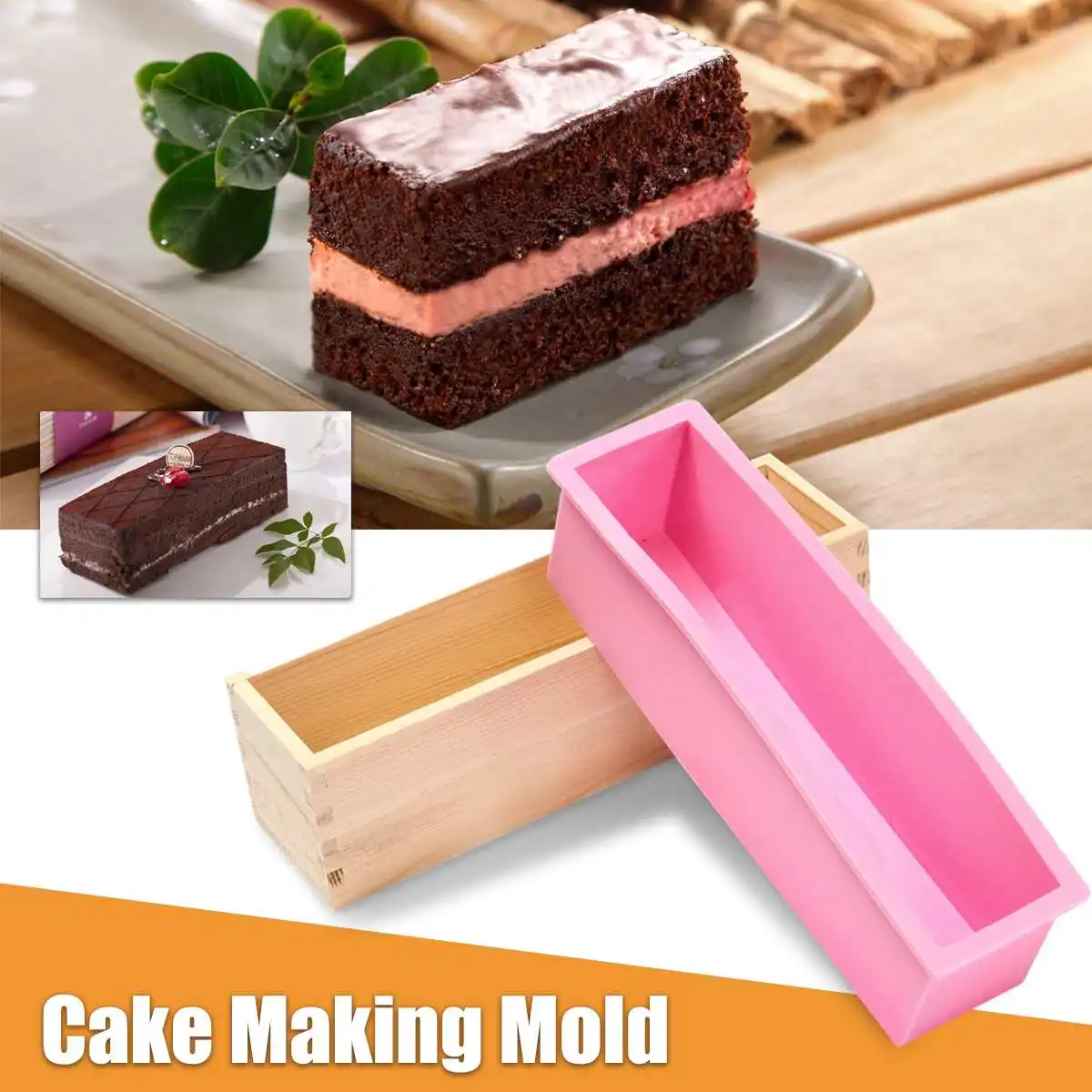 Silicone Soap Mold Rectangular Wooden Box Flexible Liner Stainless Steel Knife Cutter for DIY Handmade Loaf Mould Soap mold