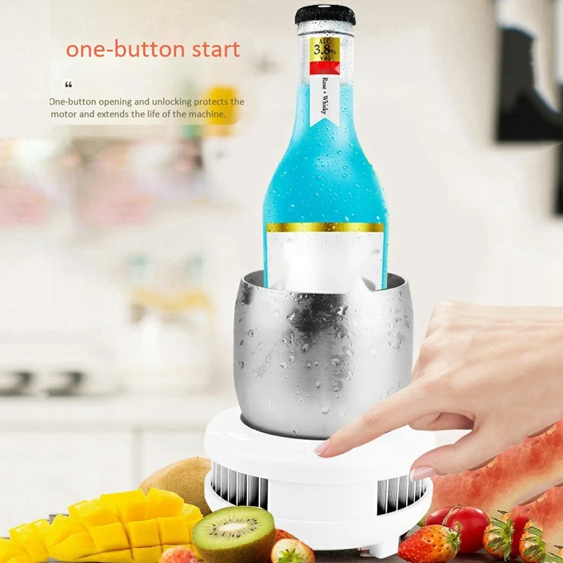 Refrigeration Cup Electric Cooler Cup Cooling Cup Drink Quick Cooling Cup White Aluminum Us Plug
