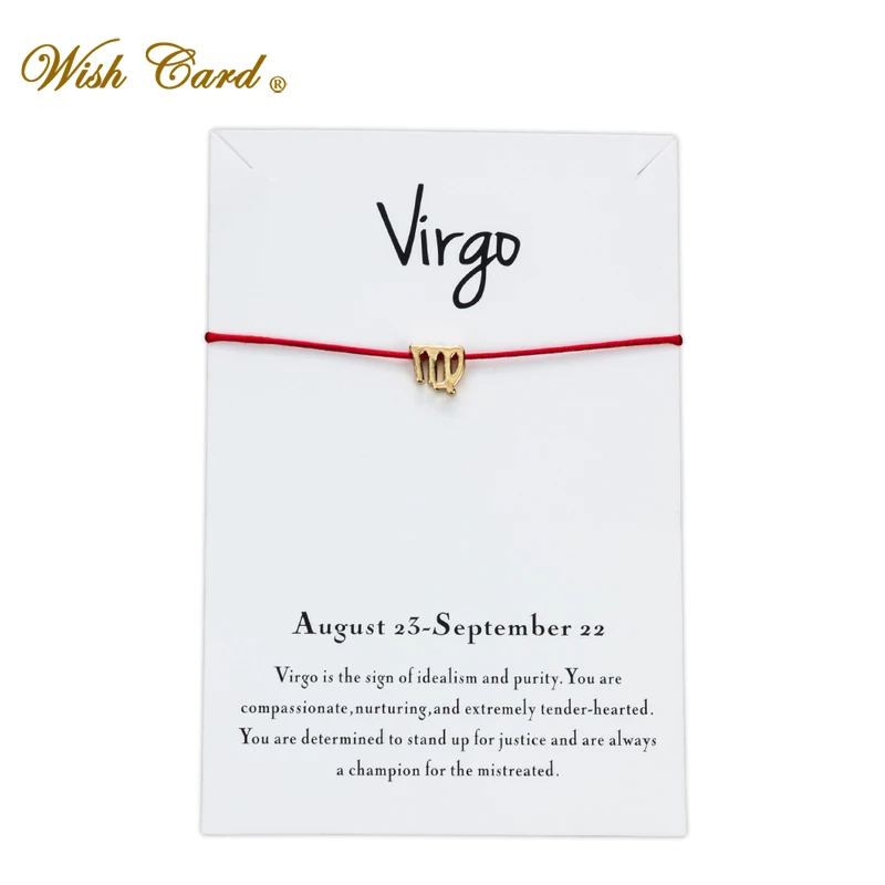 

Wish Card Gold Virgo Constellation Card Bracelet for Women Gifts New Luxury Armbanden Voor Vrouwen Bijoux CN128