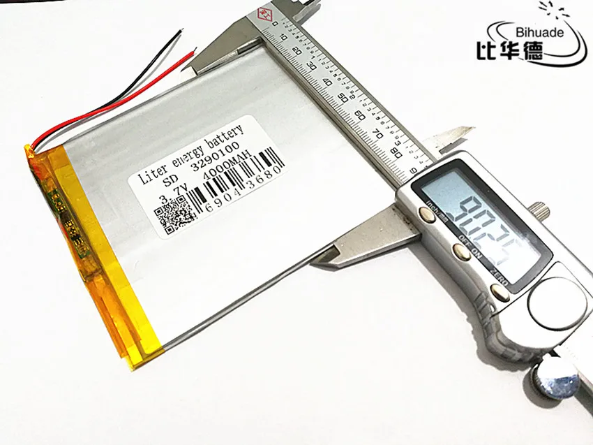 3,7 V, 4000 мАч, 3290100 PLIB; полимерная литий-ионная/литий-ионный аккумулятор для gps, mp3, mp4, mp5, dvd, bluetooth, мобильный телефон, динамик