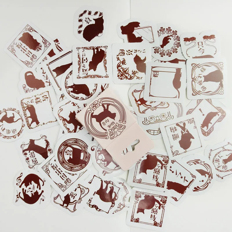 

45 pcs Cats stamps sticker Cartoon animal paper decoration sticker diy handmade album diary scrapbooking sticker Arts,Crafts