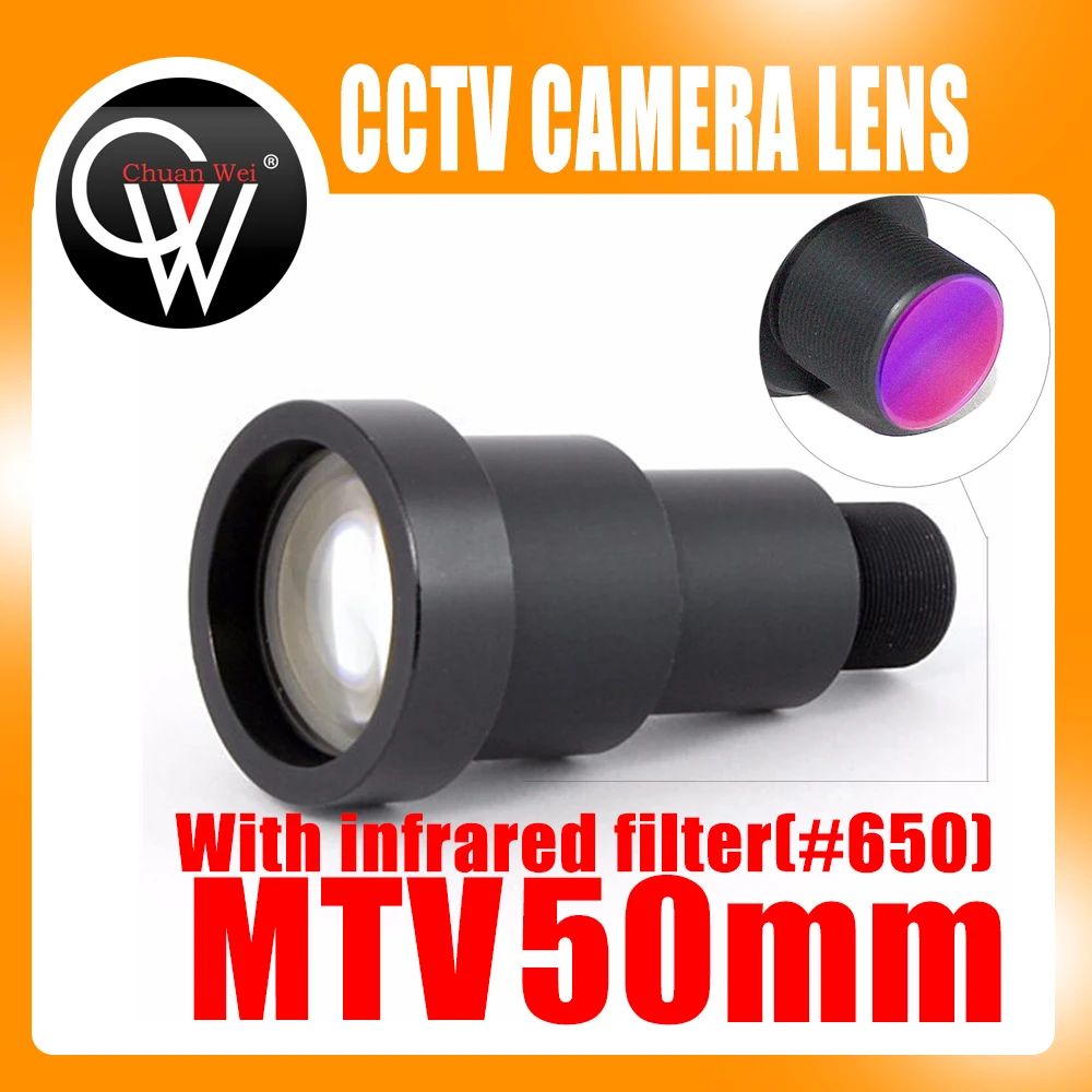  New 1/3'' 50mm lens 6.7 degree M12 CCTV MTV Board IR Lens With infrared filter for Security CCTV Vi - 32825894513