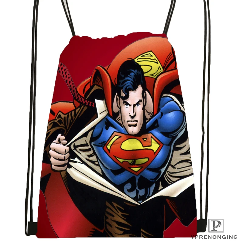 Custom Superman 24 Drawstring Backpack Bag Cute Daypack Kids Satchel Black Back 31x40cm 180531 04 13