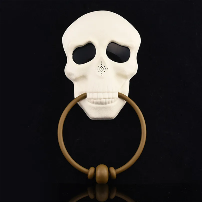 

Halloween Horror Door Bell Frighten Skull Head Door Decoration Scray Voice Glowing Eyes Halloween Door Ornament Horror Props