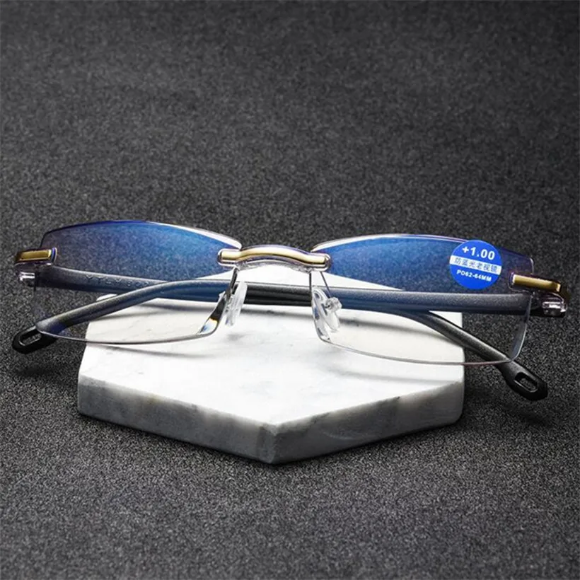 

NYWOOH Anti Blue Light Reading Glasses Women Men Rimless Hyperopia Eyeglasses Computer Eyewear Presbyopia Reader Glasses