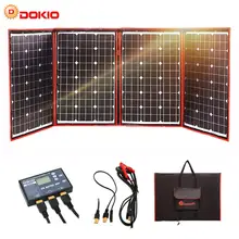 Dokio черные солнечные панели 200 W (50 W x 4 pc) 18 V Китай складная + 12 V панели управления Контроллер заряда солнечной батареи для дома RV автомобиля