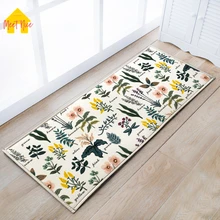 Приятный хлопковый льняной мягкий Поролоновый Цветочный Коврик для прихожей, гостиной, ванной, кухни, спальни, детской комнаты, нескользящий коврик, ковер