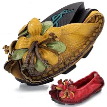 Size 35-40 # 4 Colors Fashion Women Handmade Shoes Elegant Flower Designer Mother’s Shoes Ethnic Chinese Girl Shoes C035