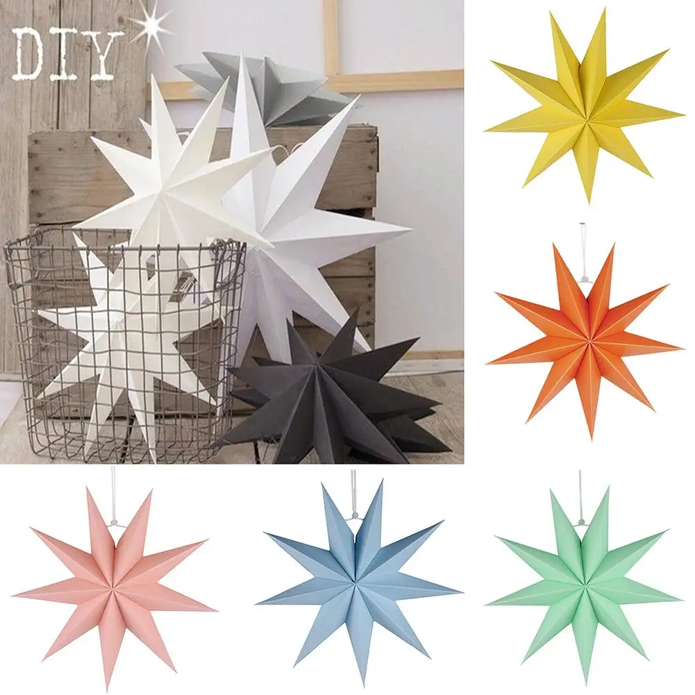 

1PC 30cm Fashion Nine-pointed Star Paper Hanging Ornament Beautiful Home Decoration for Kids Room Party Classroom Decor